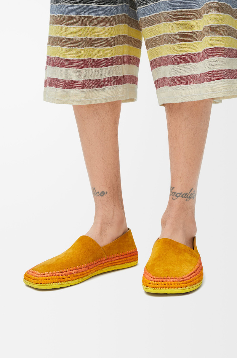 Loewe Rio slipper in suede and raffia outlook