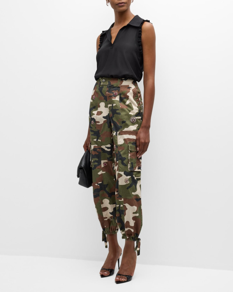 Cinq à Sept Love Camo Zola Embellished Twill Pants outlook