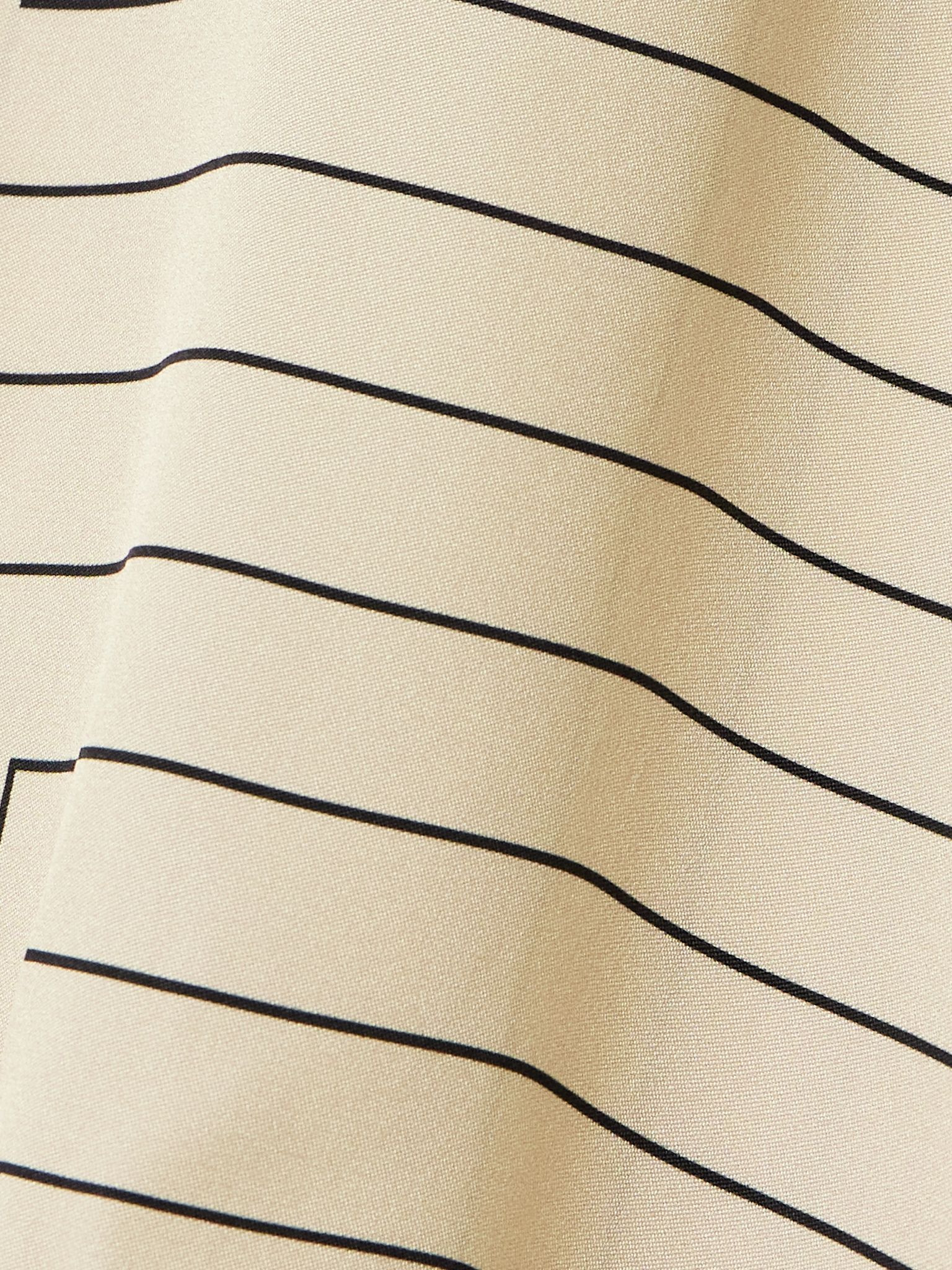Athena striped silk-blend satin shirt Beige - 4