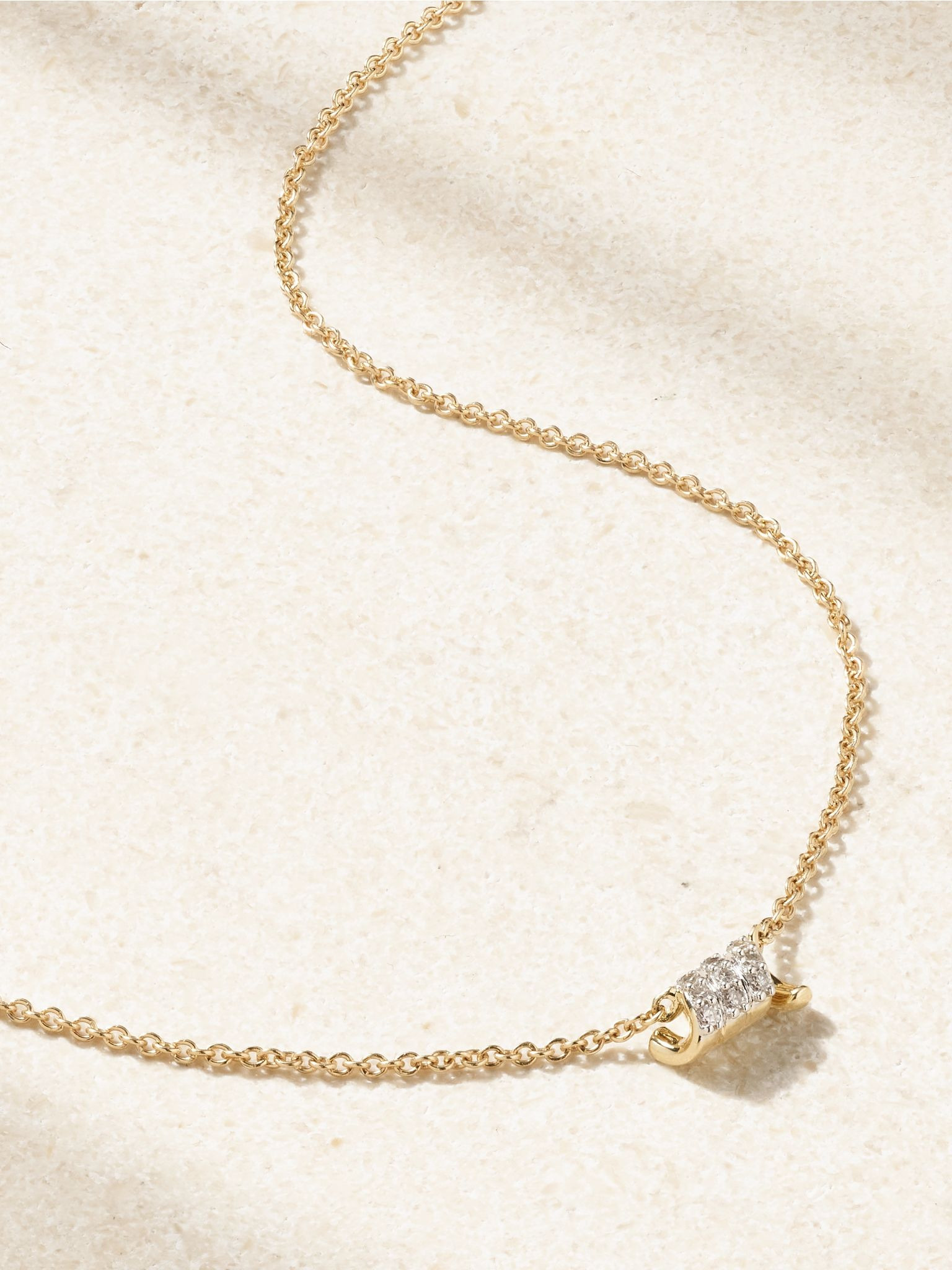 Twinkling Twine 10-karat gold diamond choker Gold - 1