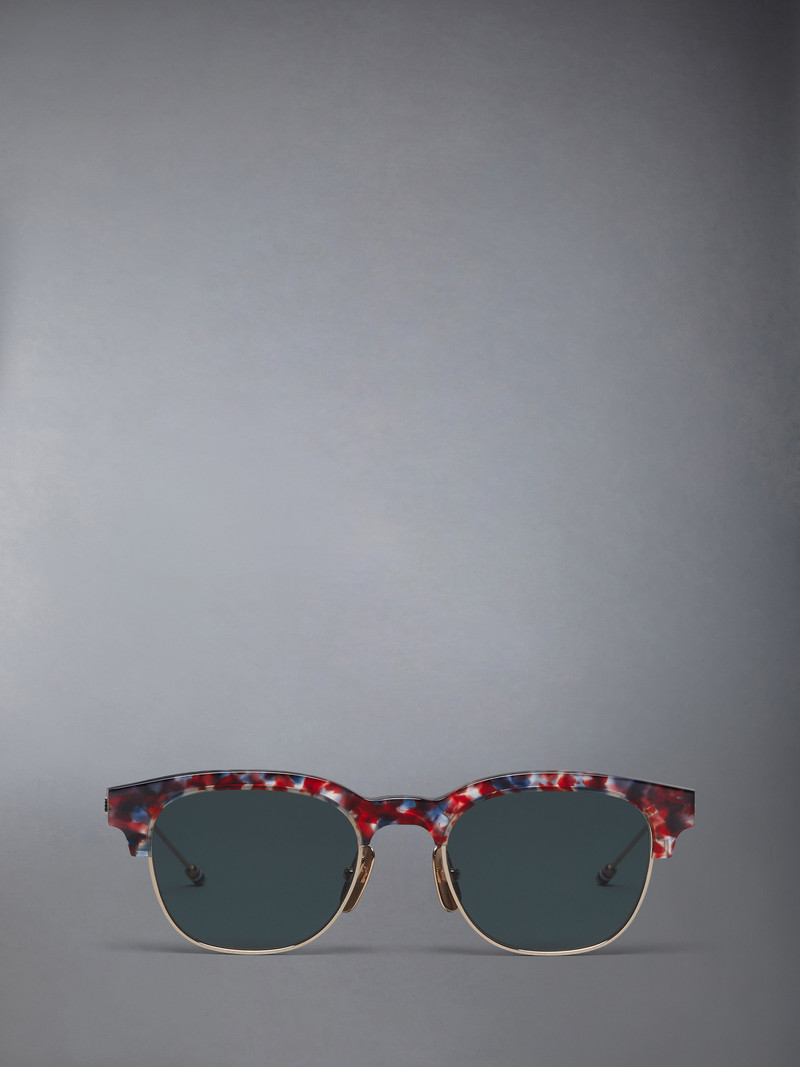 ACETATE AND TITANIUM OVAL SUNGLASSES 1