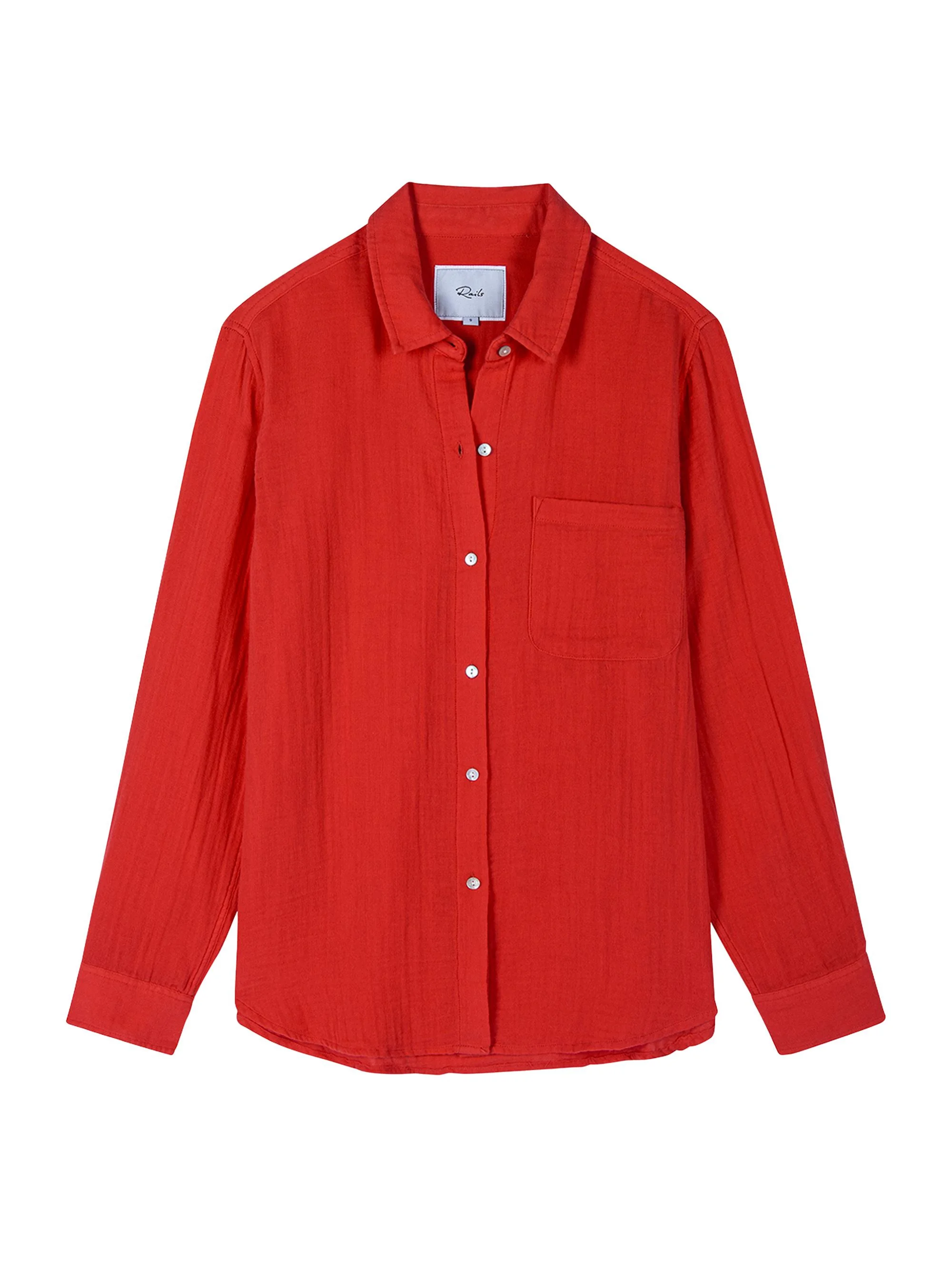 Women's Ellis Gauze Button-Front Shirt - Cherry - 1