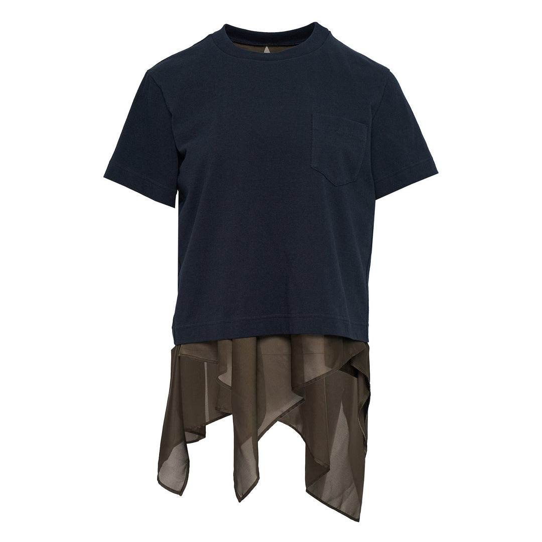 Satin x Cotton Jersey T-Shirt - 1