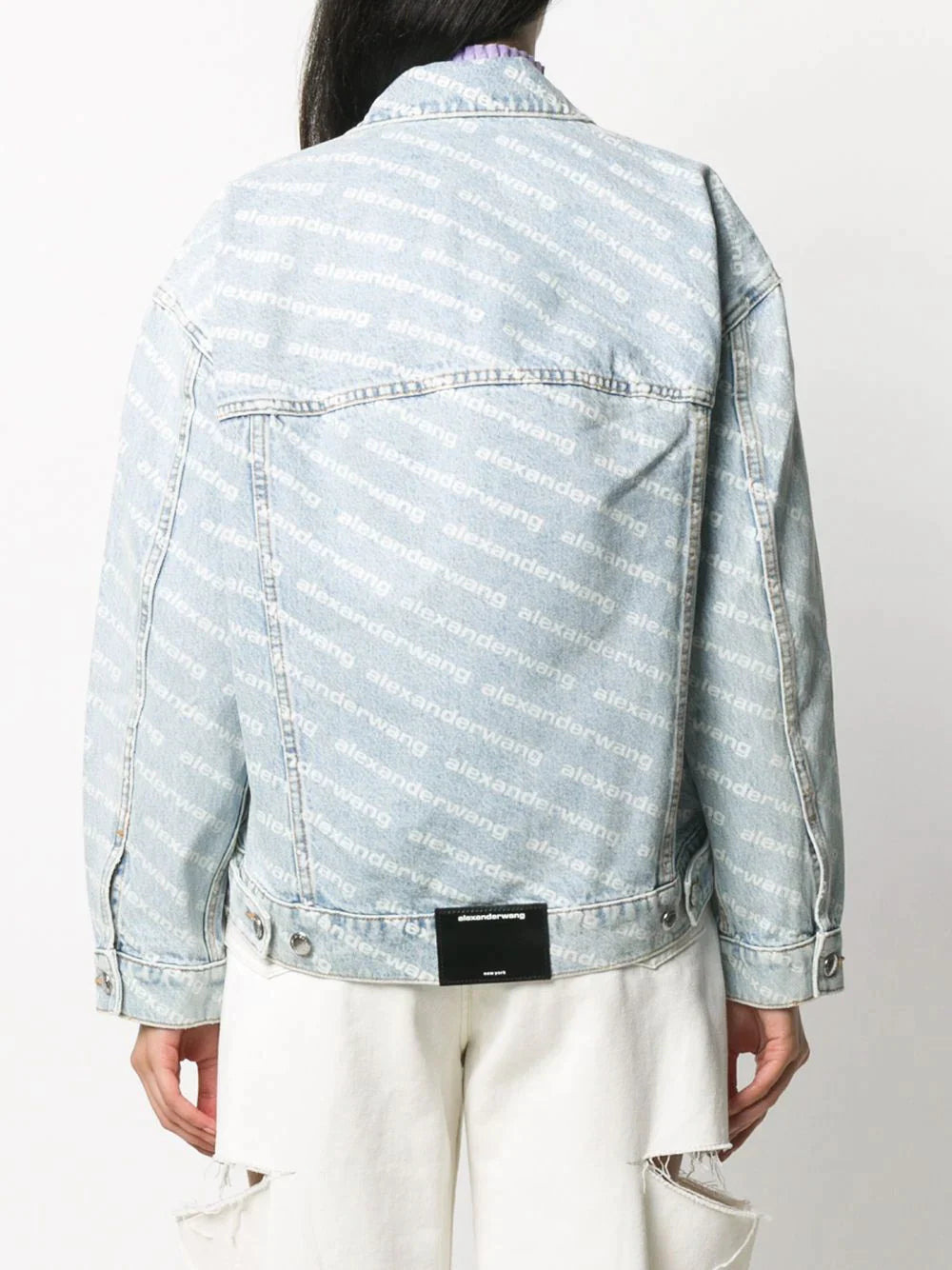 Falling Back Logo Jacket In Denim - 4