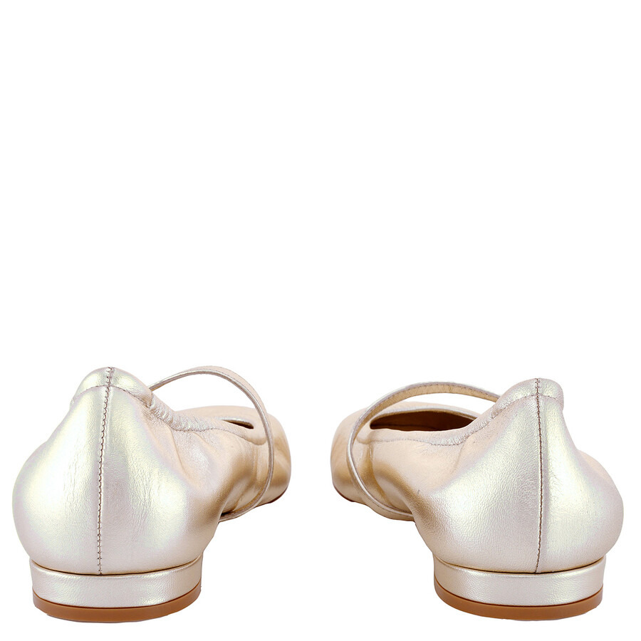 Stuart Weitzman Light Gold Claris Ballet Flats - 4