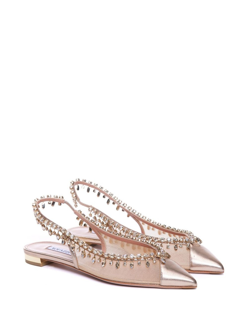 AQUAZZURA Temptation Crystal ballerinas outlook