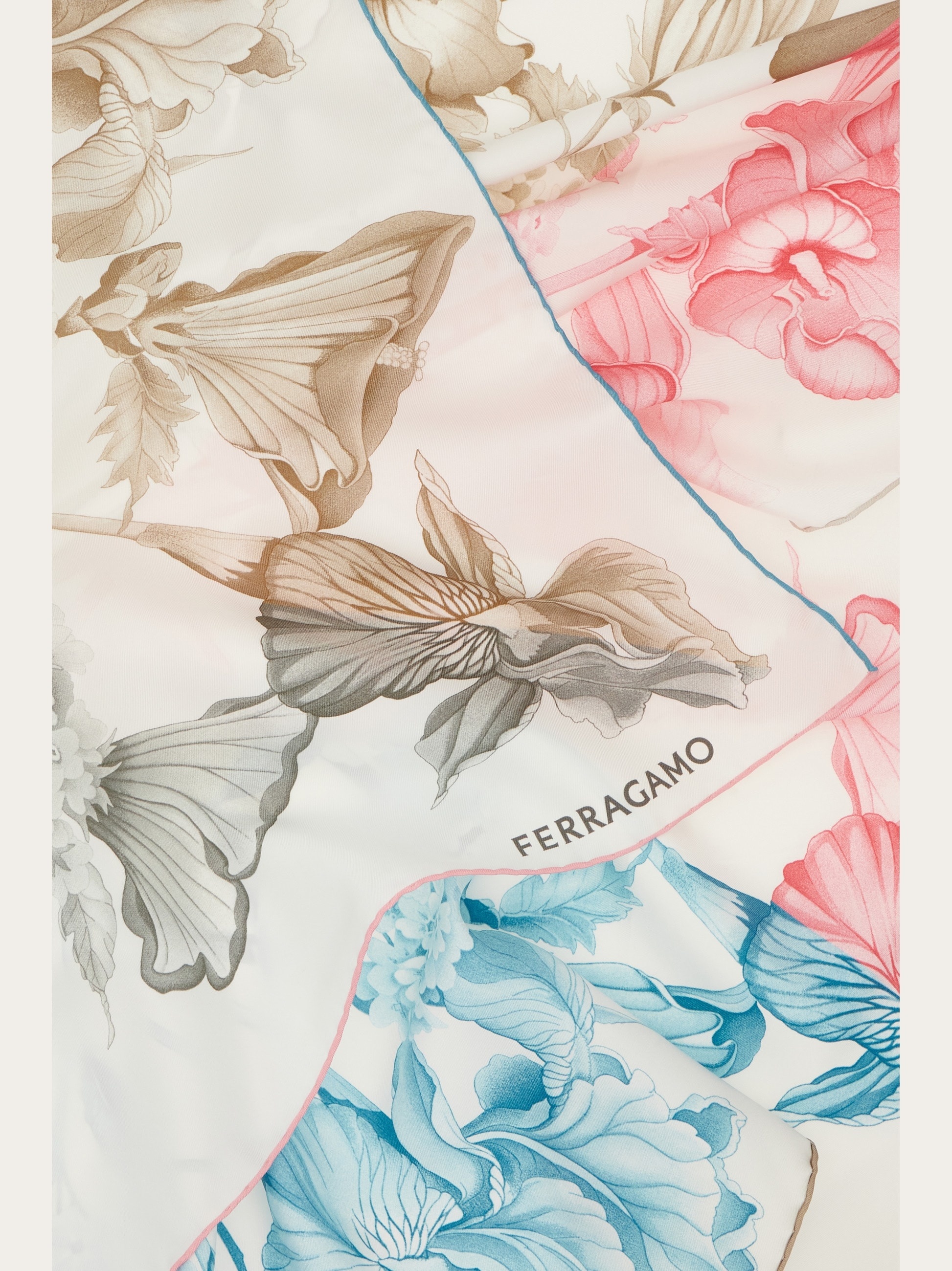 Hydrangea print silk scarf - 2