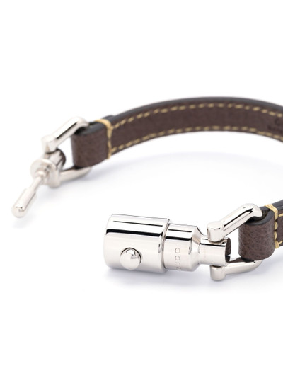 GUCCI silver-tone Piston leather bracelet outlook