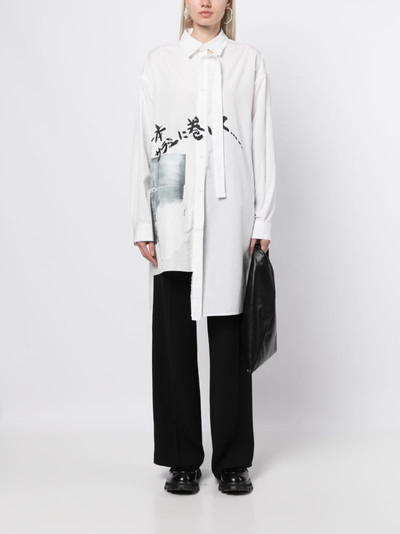 Y's long-line graphic-print shirt outlook