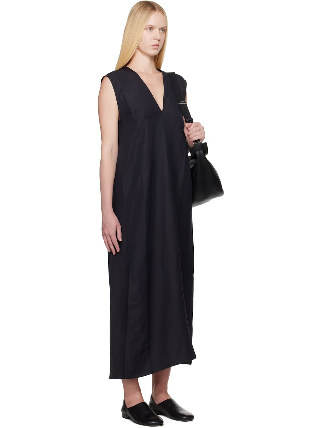 Navy Lise Linen Midi Dress - 2