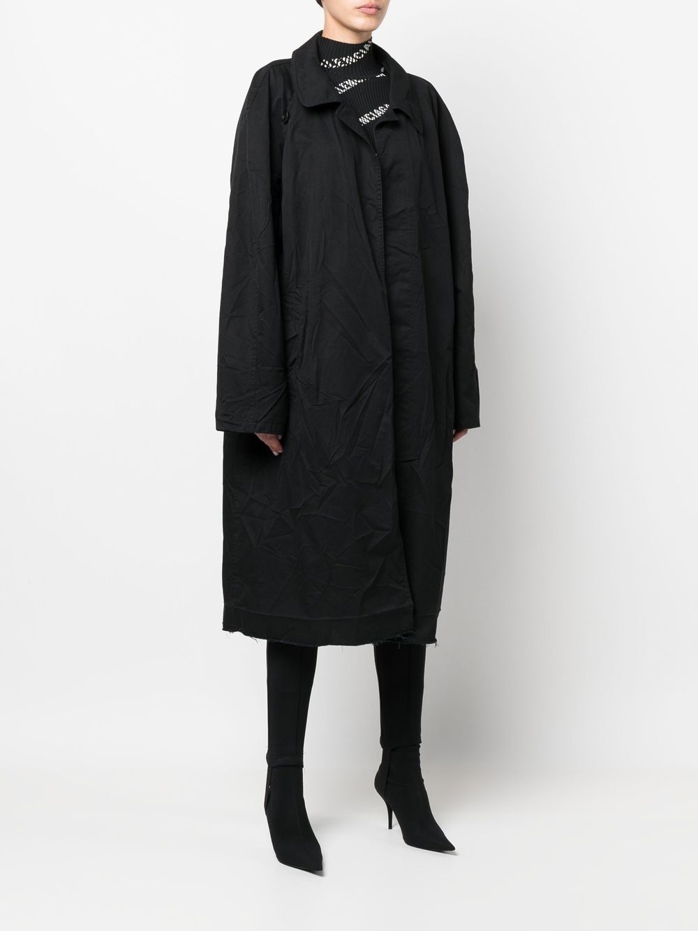 raw-edge trench coat - 3