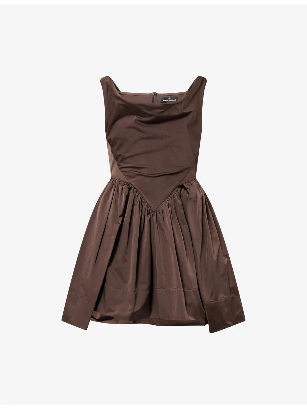 Sunday Draped-Neck Woven Mini Dress - 1