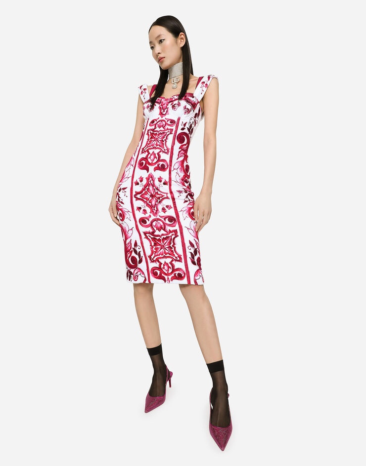 Majolica-print terrycloth midi dress - 5