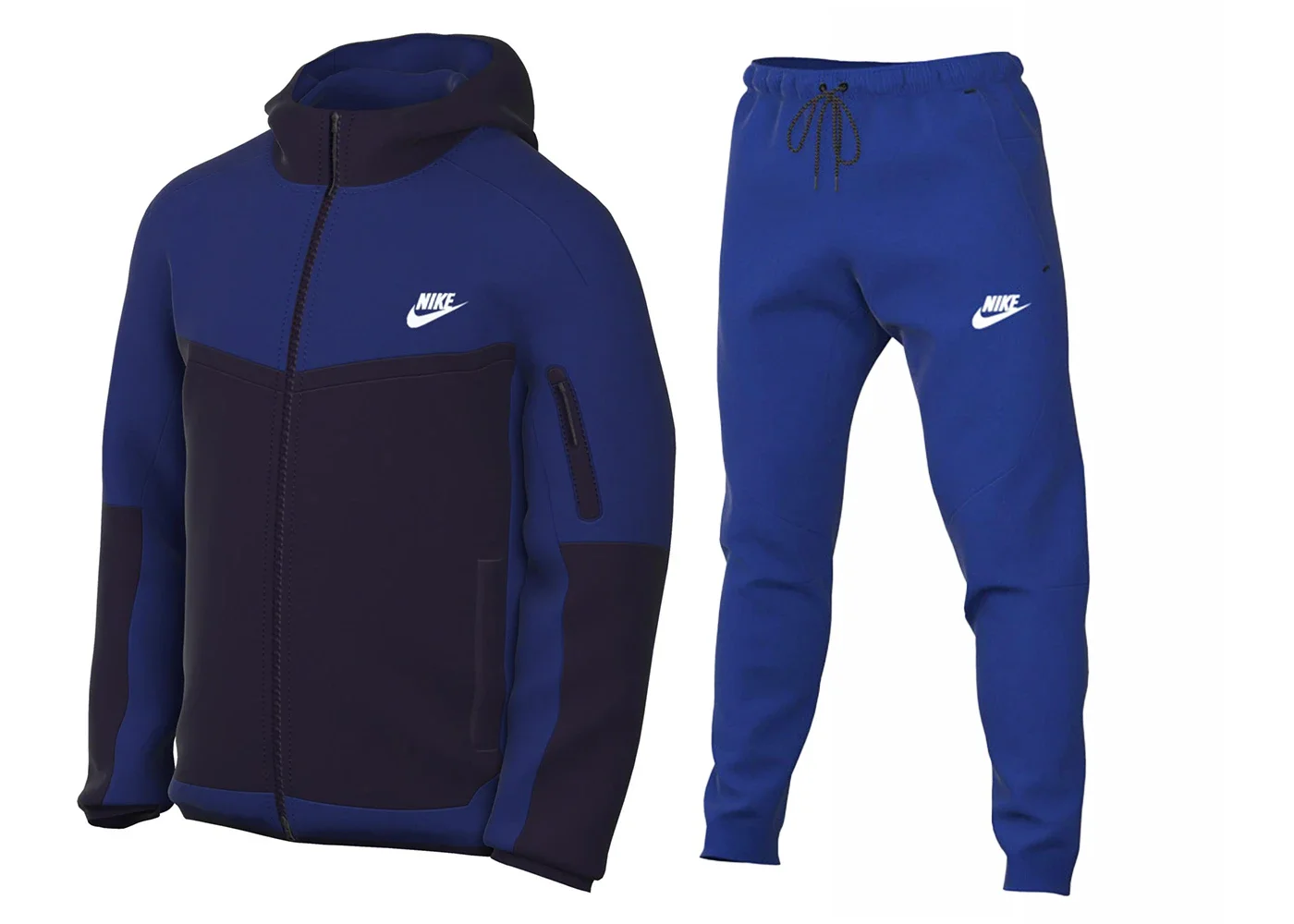 Nike Sportswear Tech Fleece Full Zip Hoodie & Joggers Set Old Royal/Charcoal Grey/Deep Royal Blue - 1
