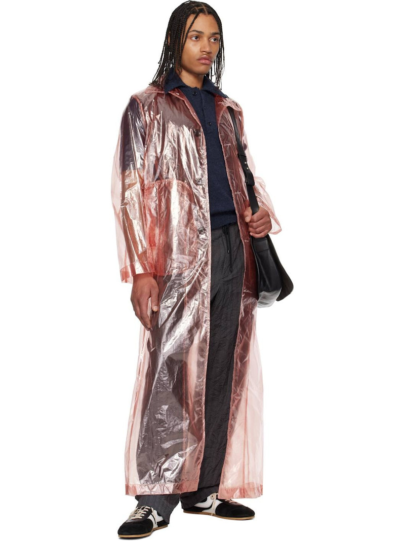 Dries Van Noten Pink Loose Fit Mac Coat outlook