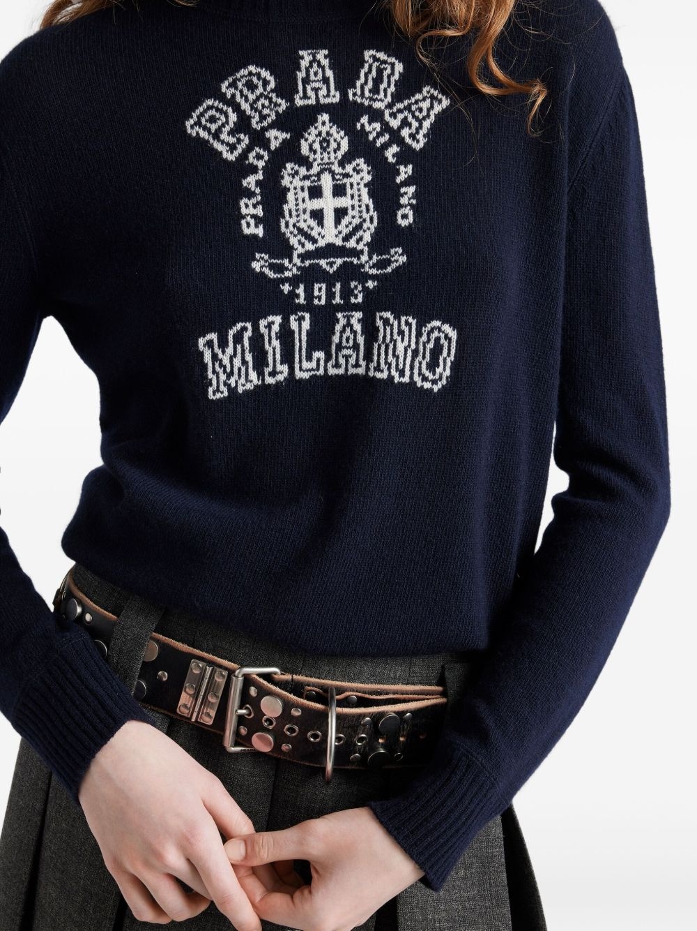 logo-intarsia sweater - 5