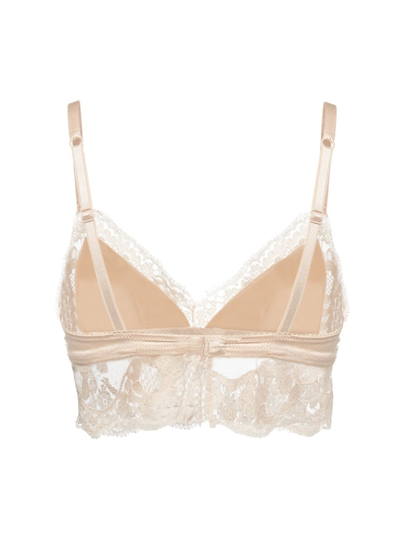 Stretch silk satin triangle bra - 5
