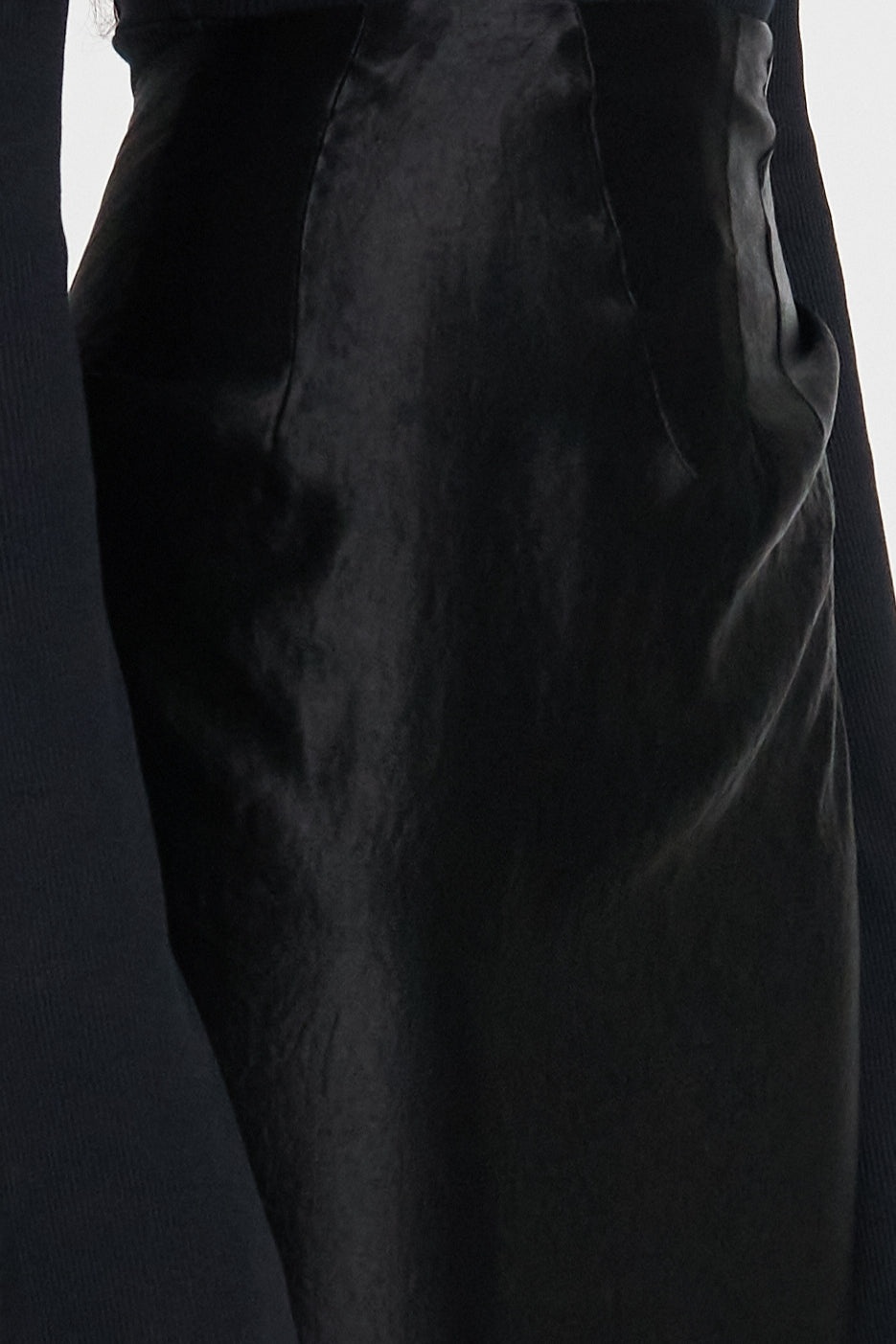 HIGH WAISTED DRAPED SKIRT WITH BACK GATHERING BLACK - 5