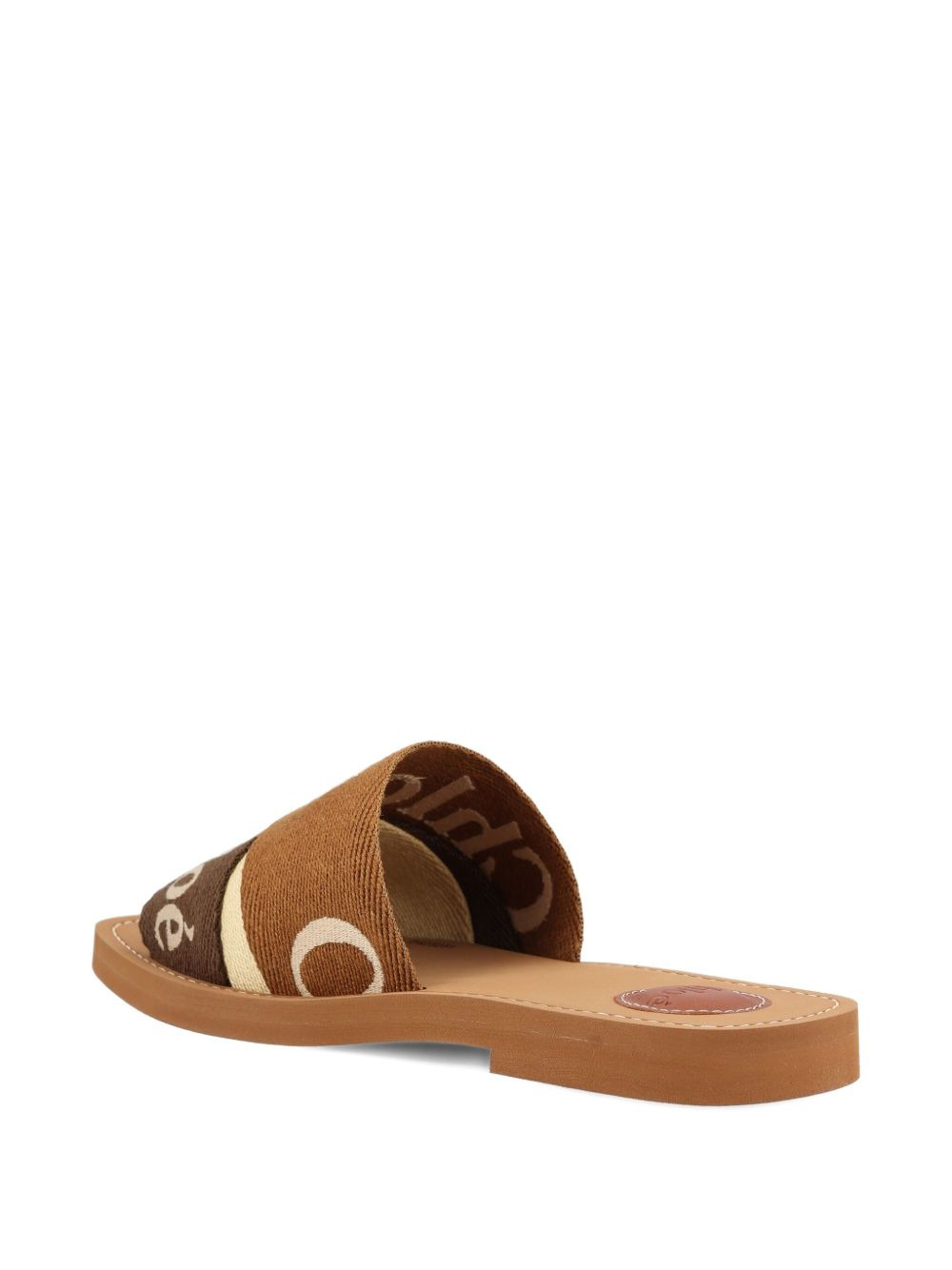 logo-print flat sandals - 3