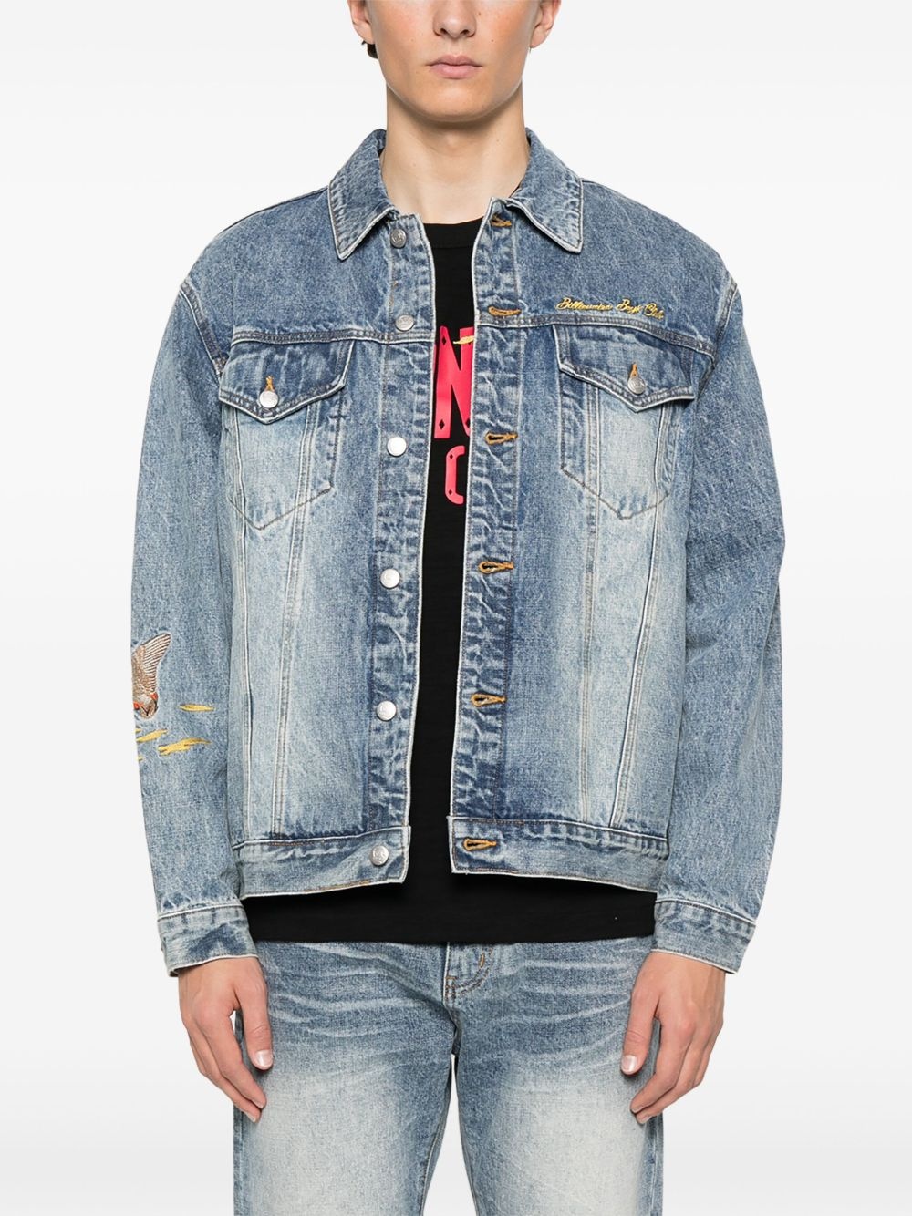 duck-embroidered denim jacket - 3