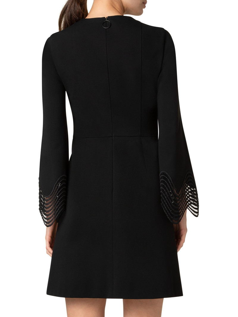 Women's Scalloped Cuff Jersey Minidress - Black 5