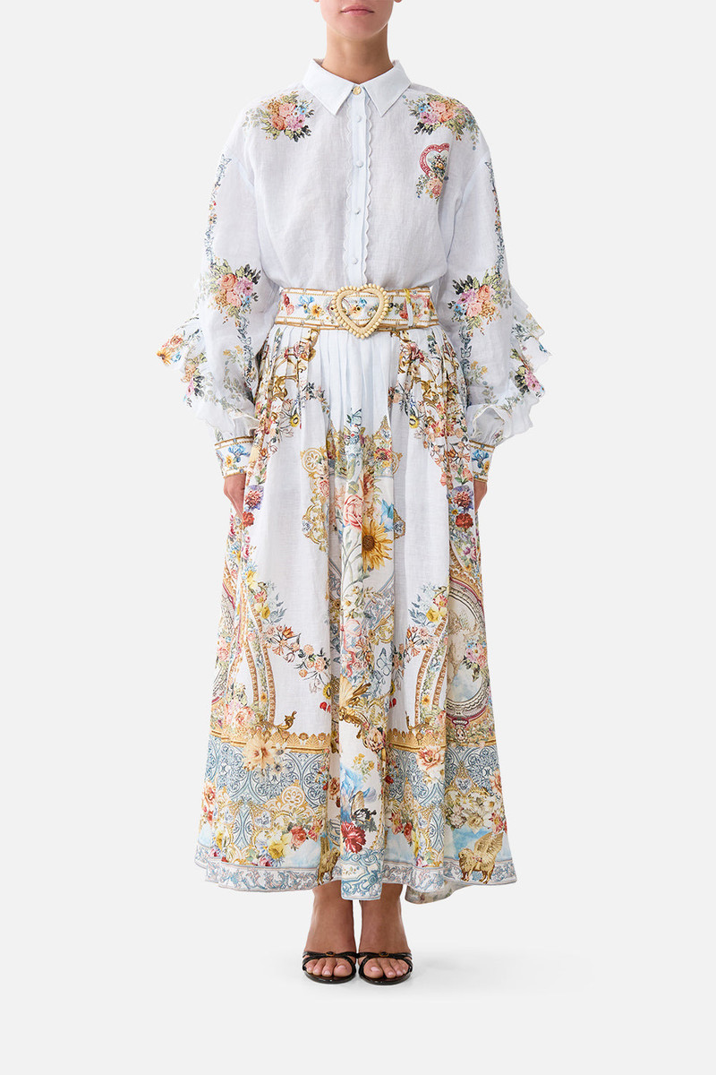 CAMILLA BUTTON SHIRT WITH FRILL DETAIL outlook