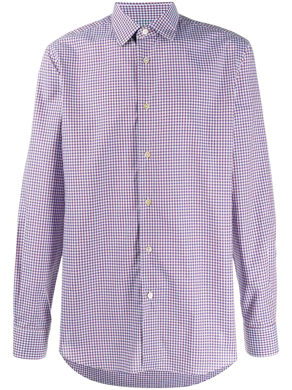 long sleeve gingham check shirt - 1