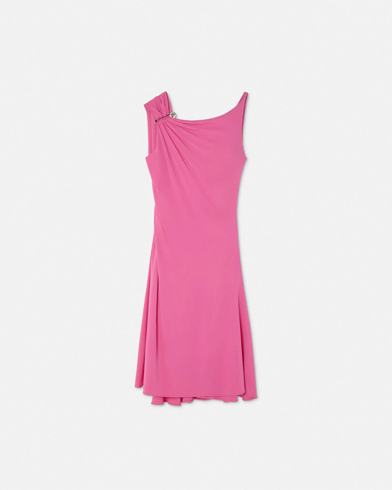 Safety Pin Draped Flared Mini Dress - 1