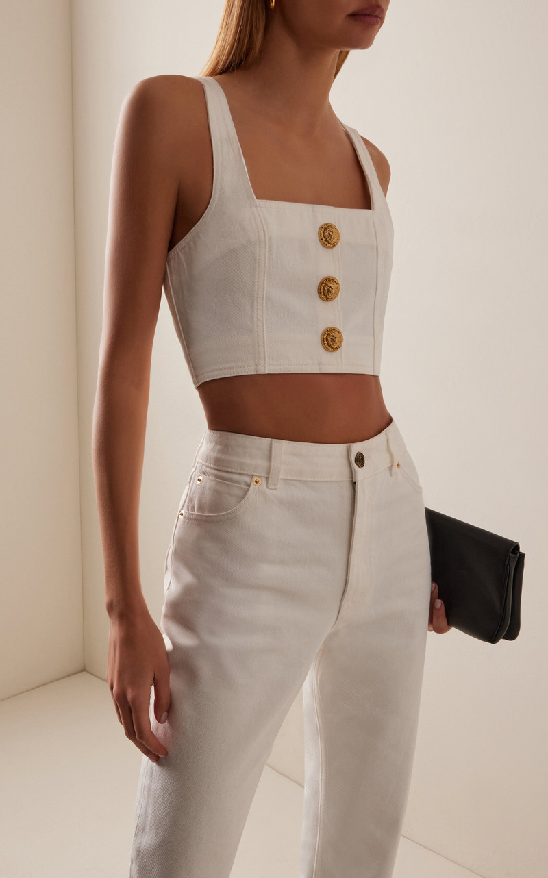 Balmain Denim Brassiere Top white outlook