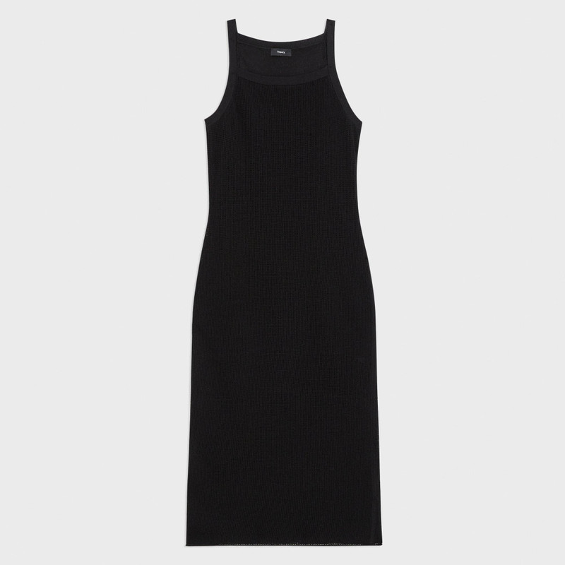 Pointelle Midi Dress in Crepe Knit 1