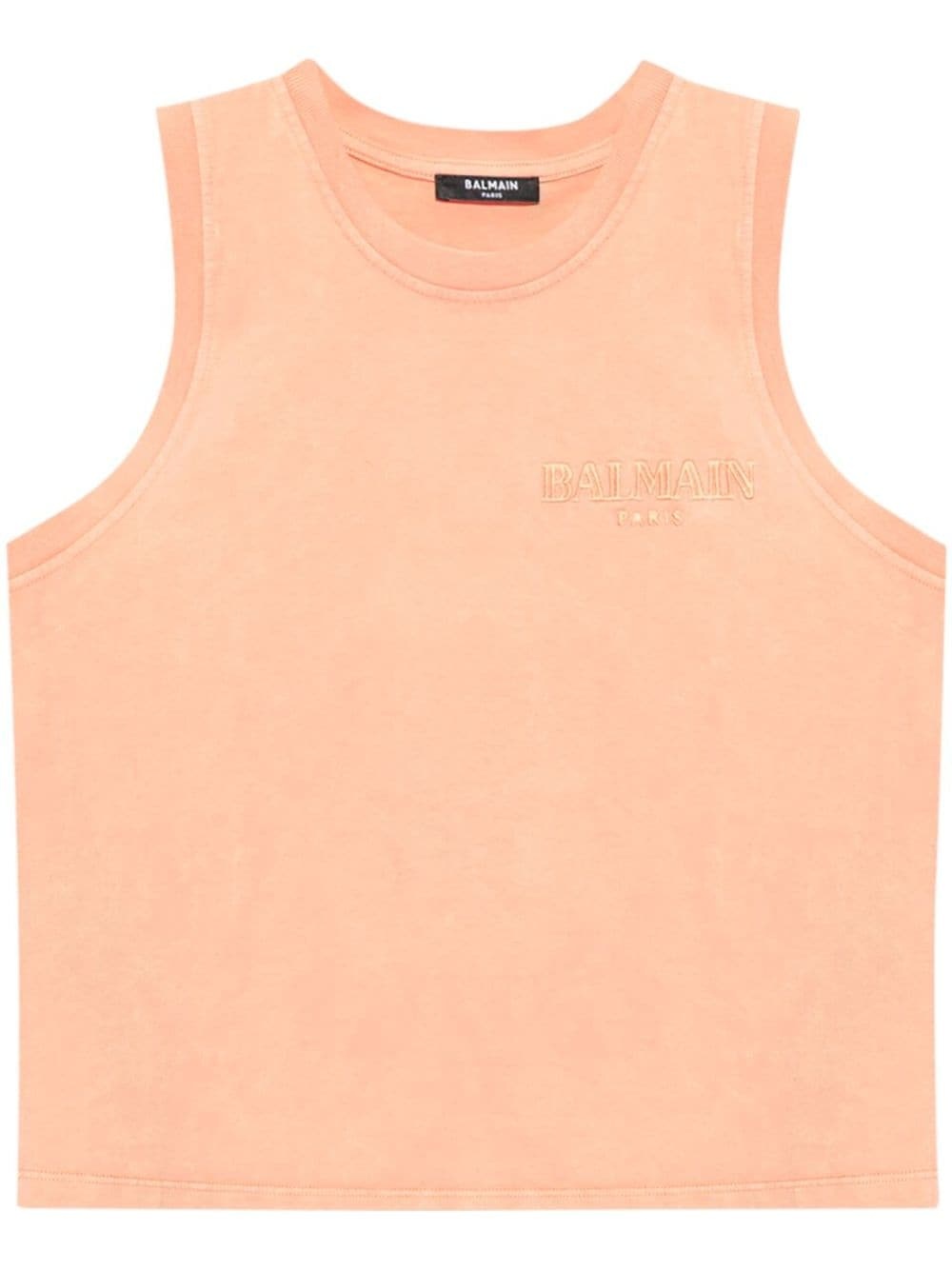 logo-embroidered cotton vest - 1