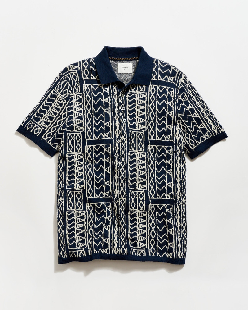 Geo Stitch Sweater Polo 1