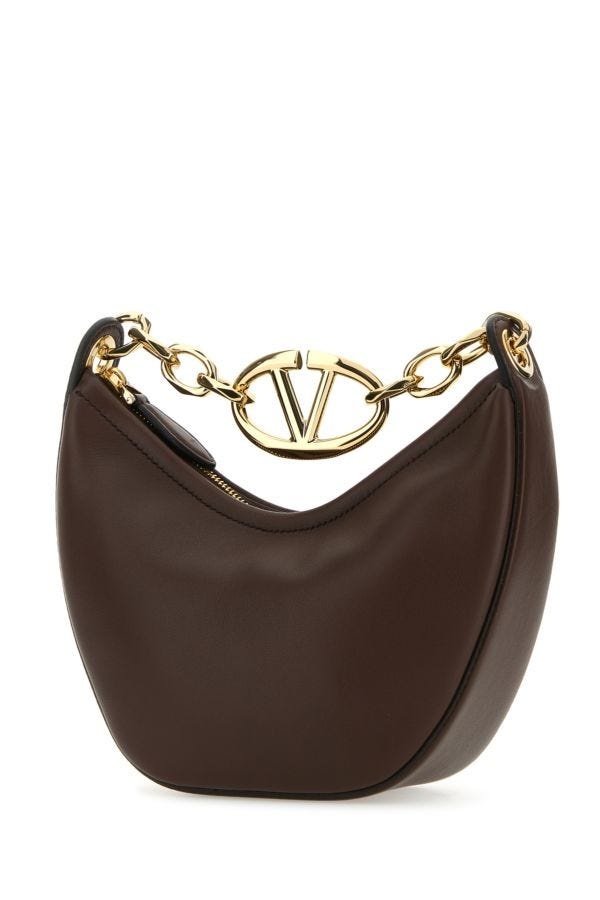 Brown leather VLogo handbag - 2