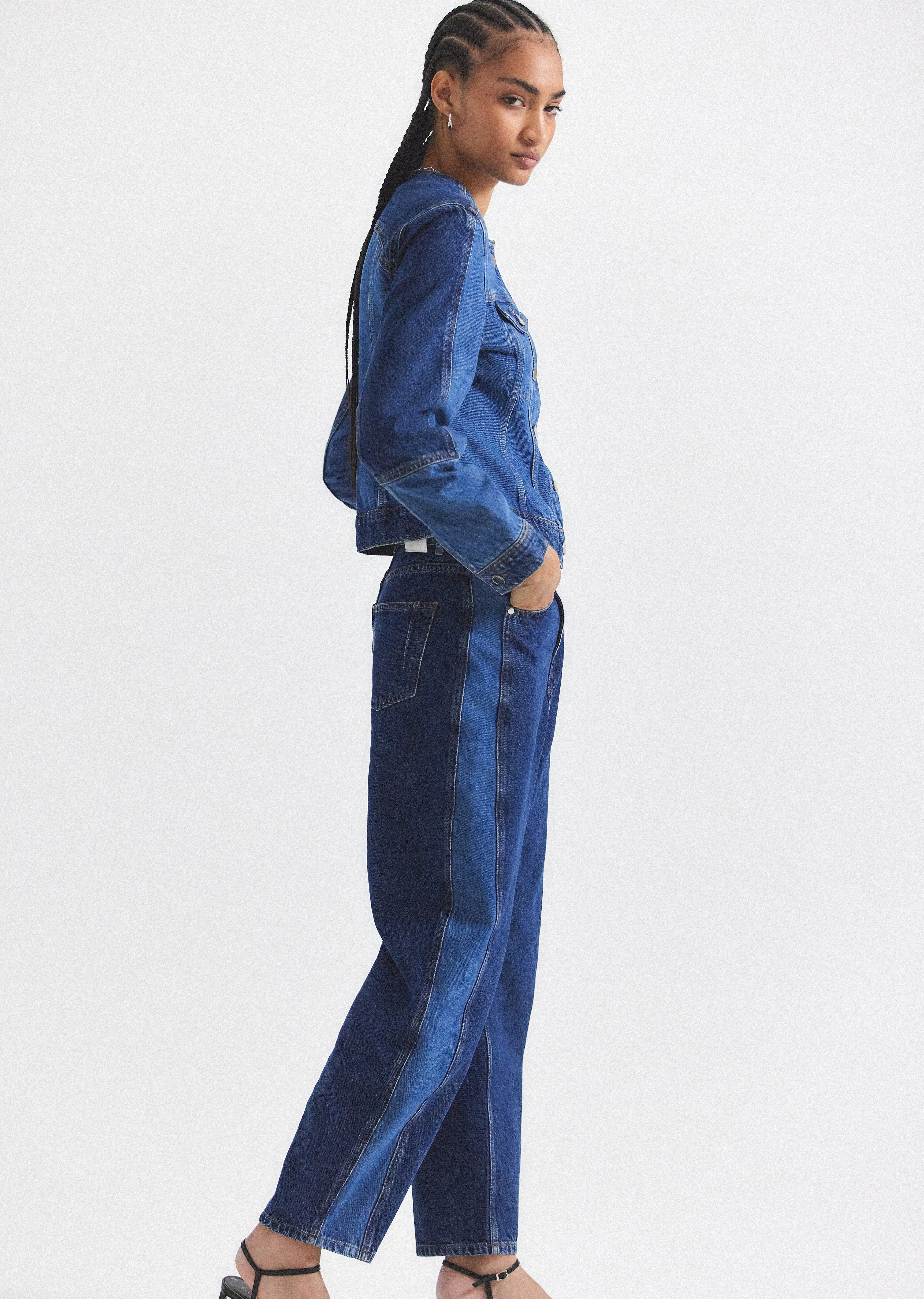 DENISE COLOR BLOCK BARREL JEAN - 4