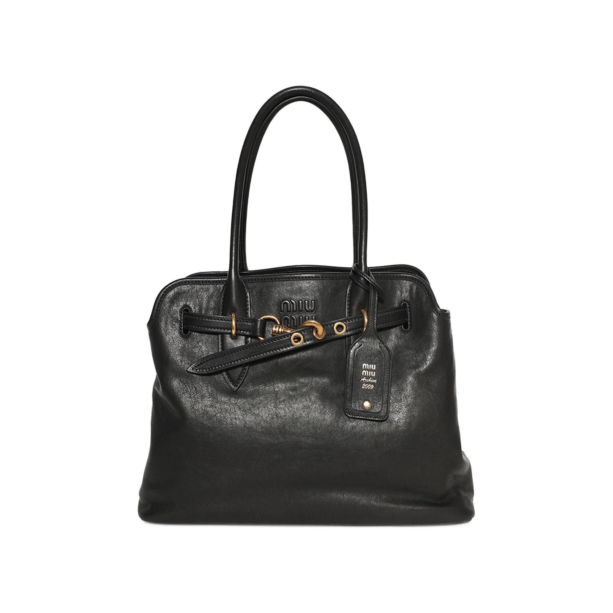Miu Miu Miu Miu Aventure Nappa Leather Bag 'Black' | goat