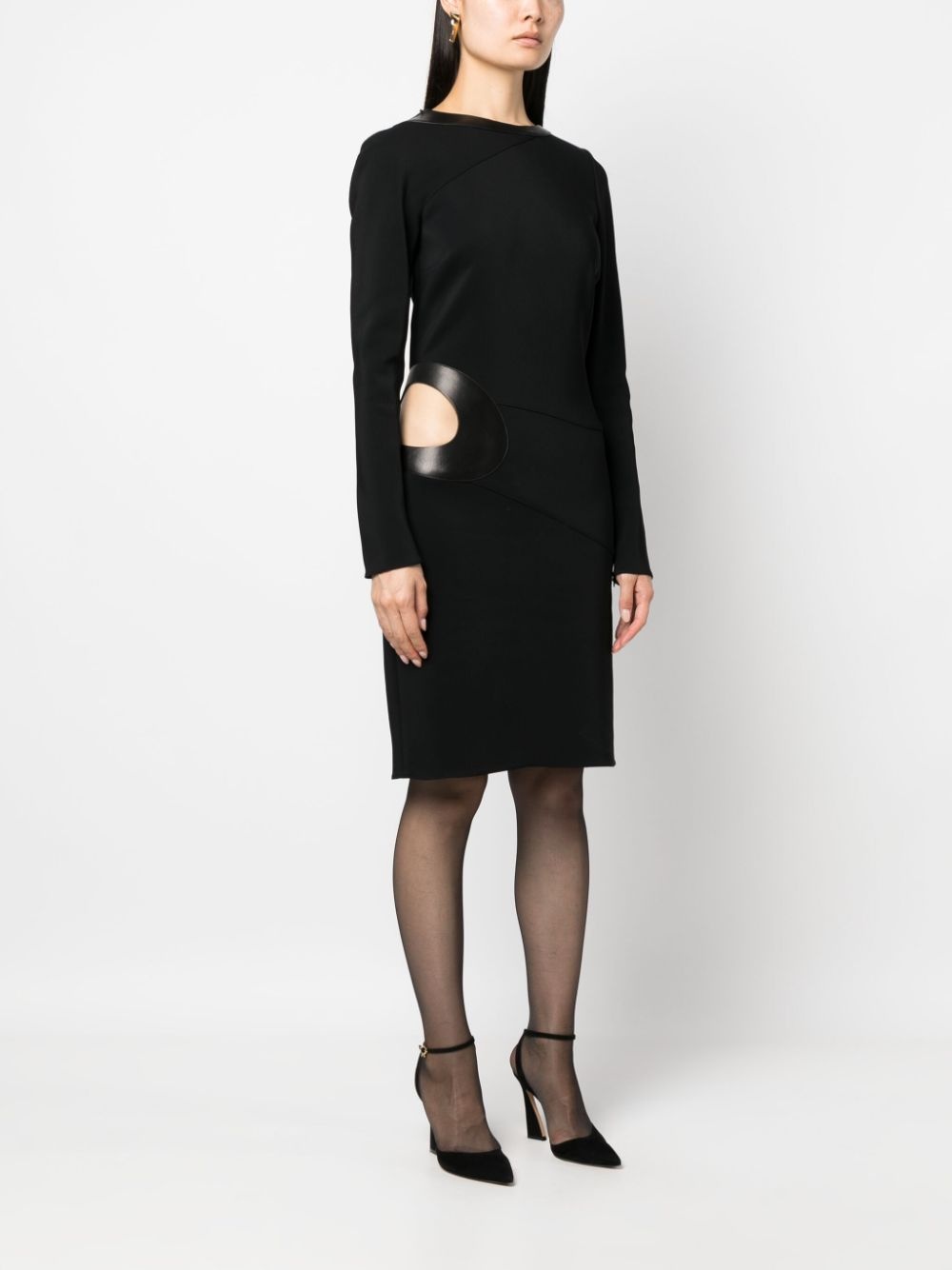 cut-out long-sleeved dress - 3