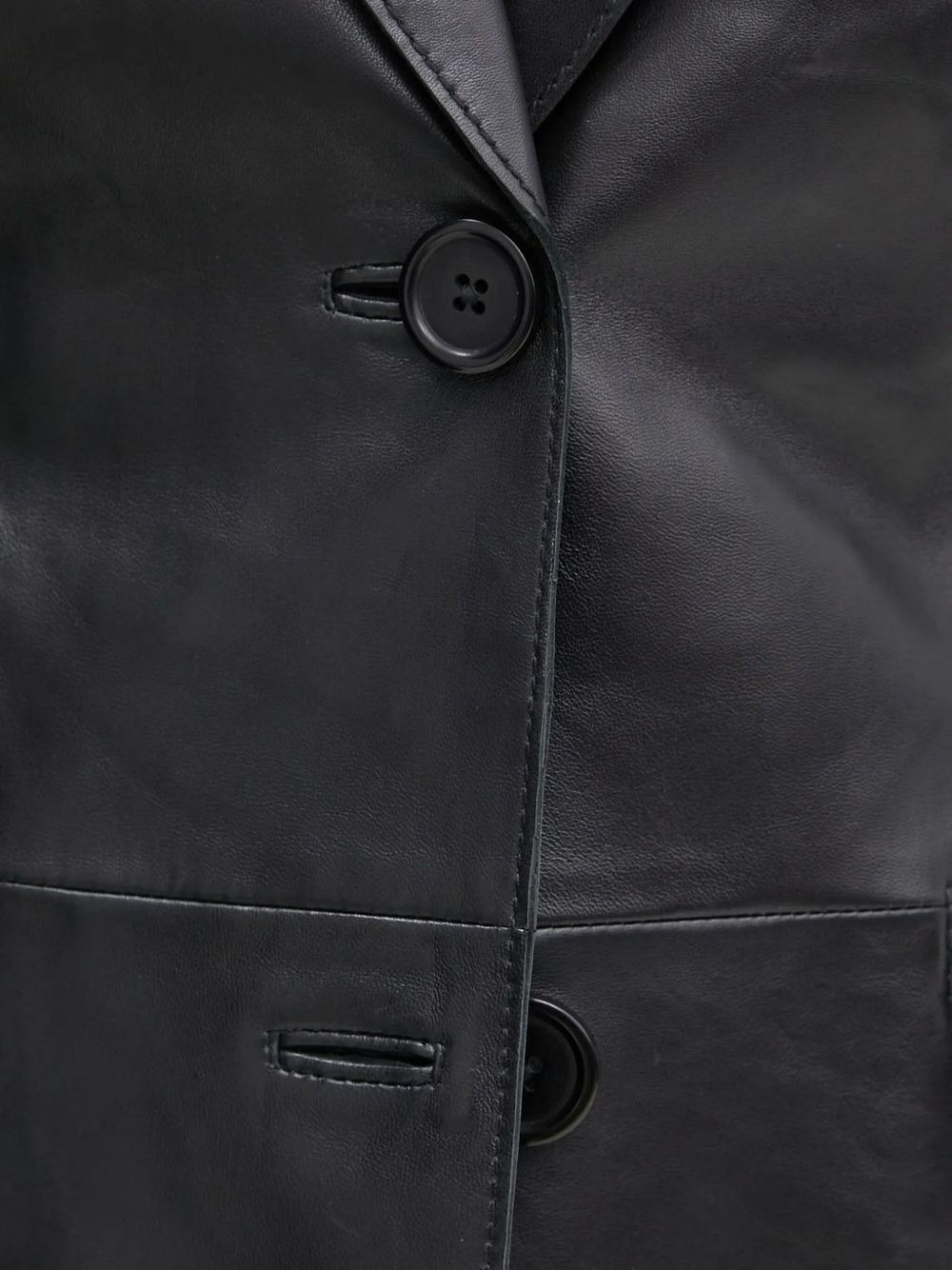 leather fitted blazer - 4