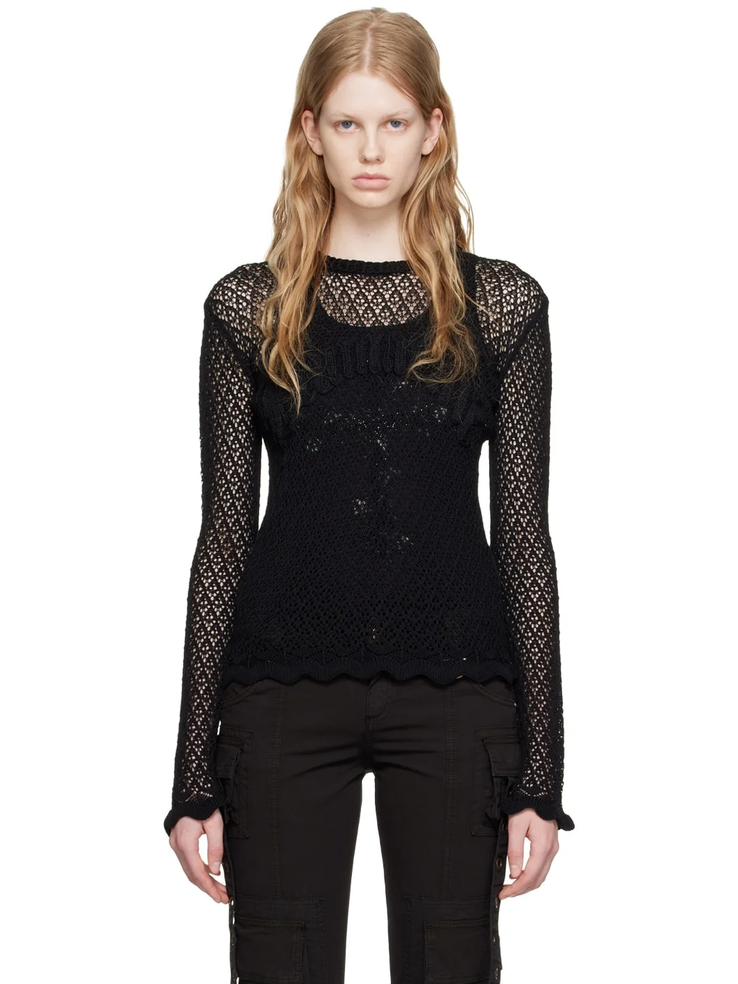 Black Appliqué Sweater - 1
