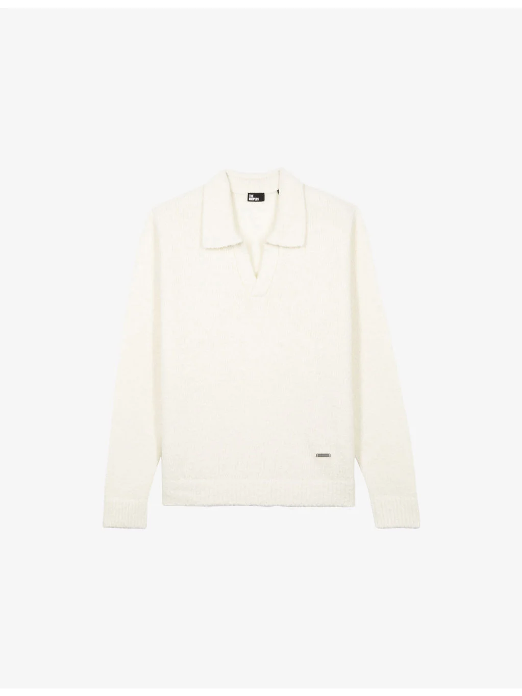 Open-Collar Long-Sleeve Wool Jumper - 1