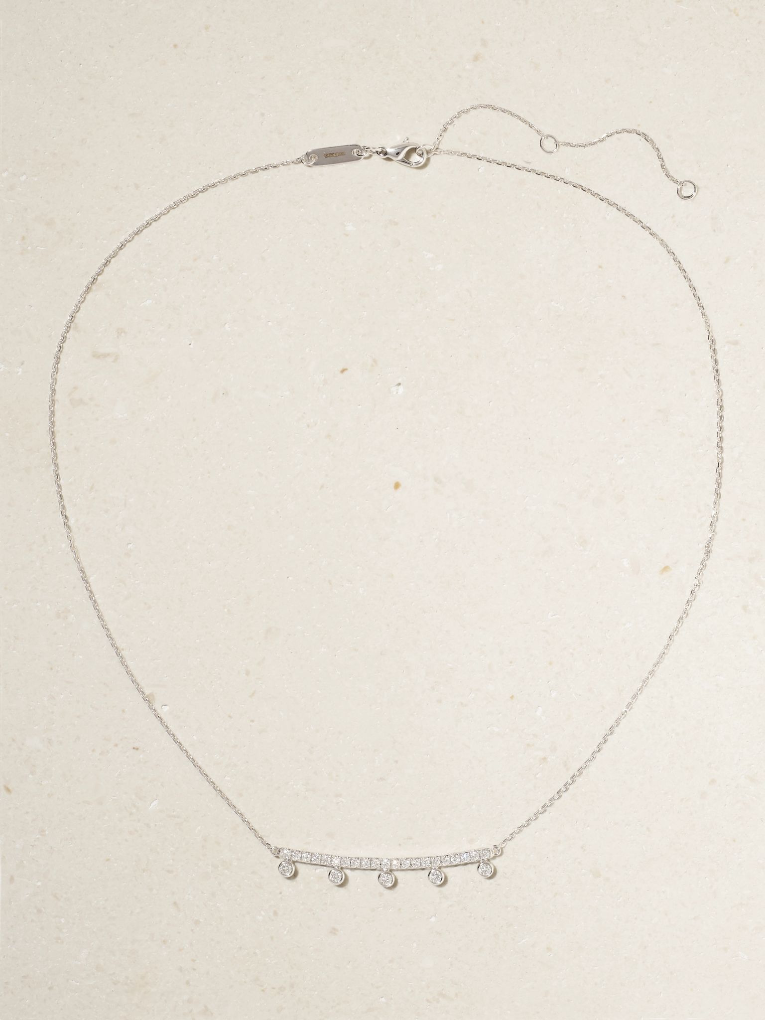 Dewdrop 18-karat white gold diamond necklace Gold - 4