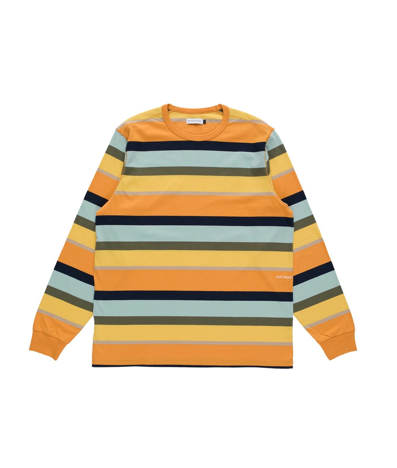 Pop Trading Company Striped Logo T-Shirt outlook