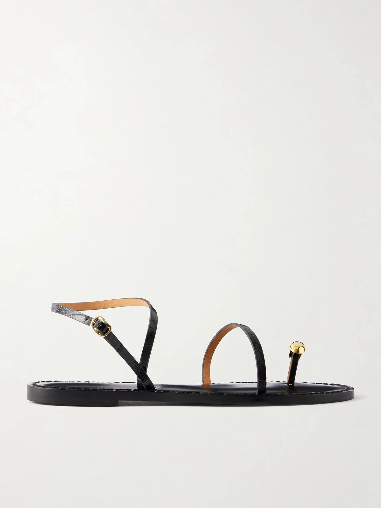 The Marrakech Embellished Leather Flats - 1