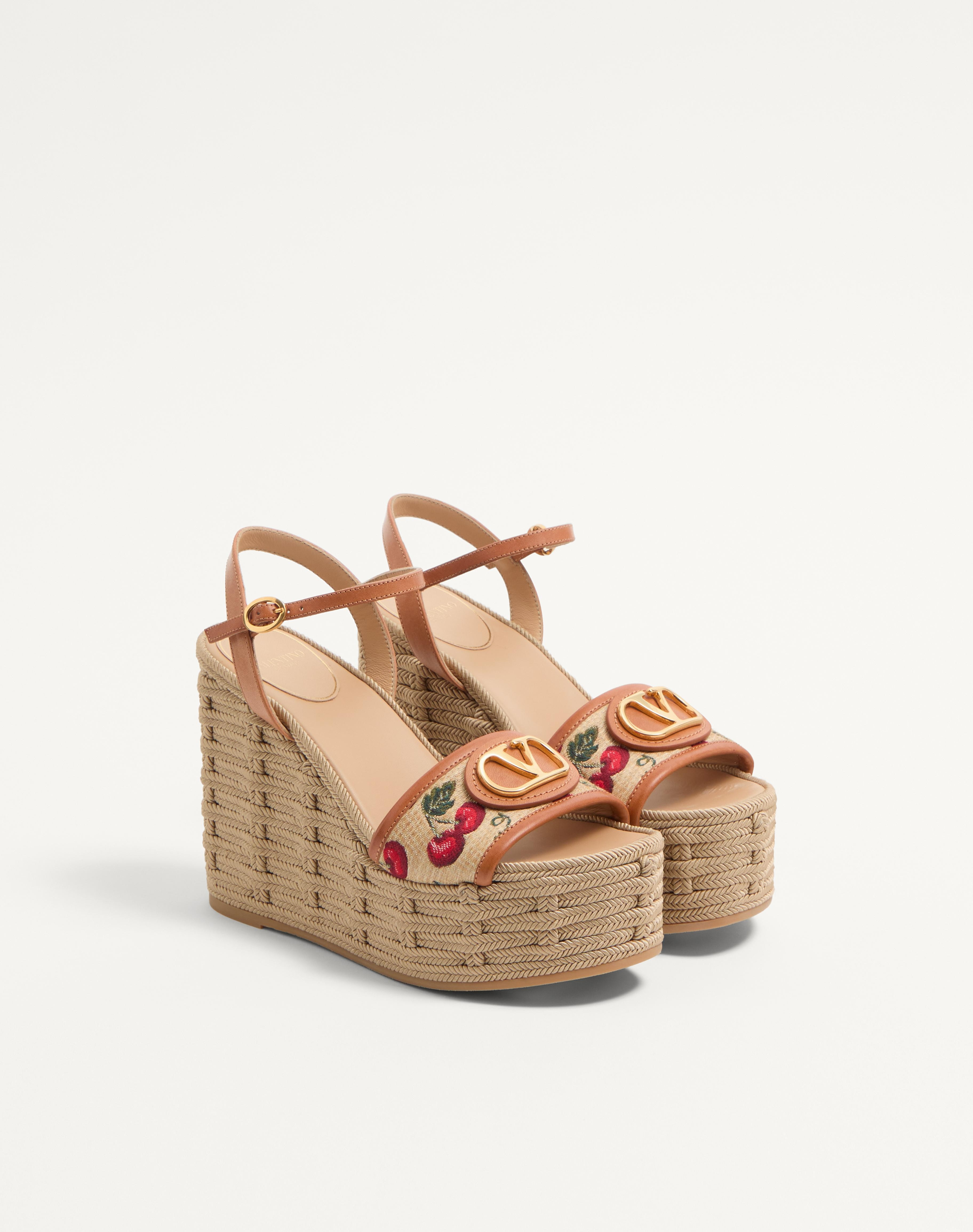 VLOGO SIGNATURE CHERRYFIC PATTERN WEDGE SANDAL 120MM - 3