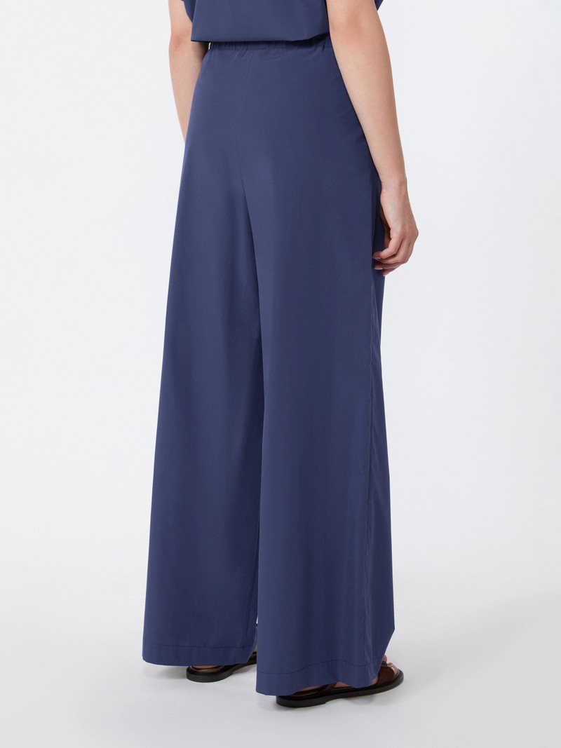 BENDA Wide-leg cotton poplin trousers - NAVY 4