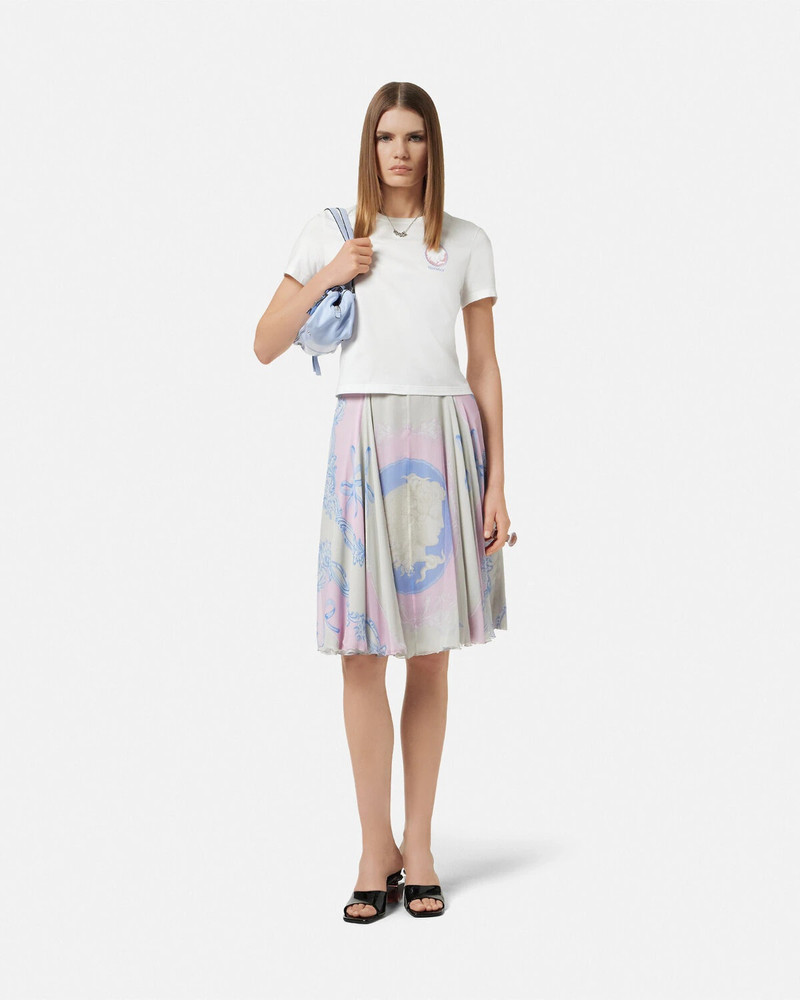 VERSACE Cameo Silk Crêpe Flowy Midi Skirt outlook
