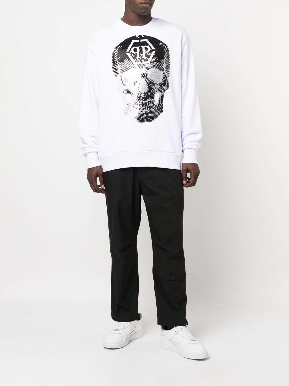 skull logo-print crew-neck sweatshirt - 2