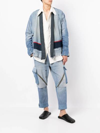 Greg Lauren patchwork-style denim jacket outlook