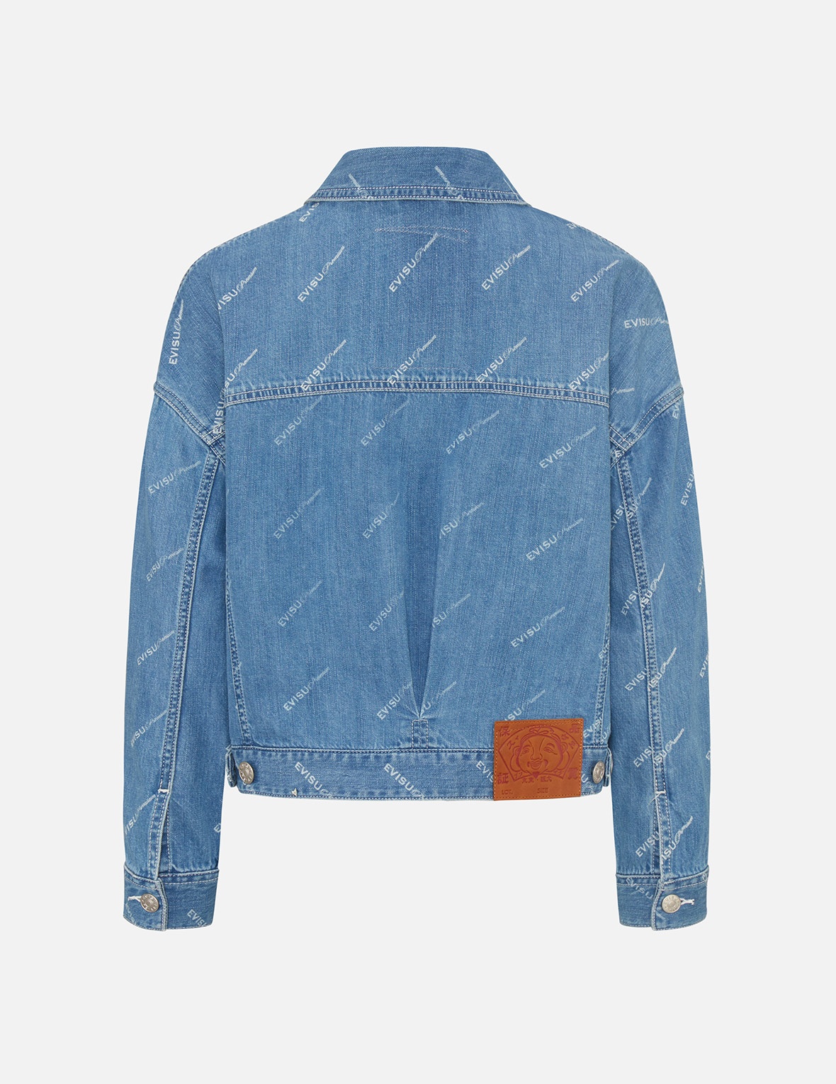 SAKE BOTTLE EMBROIDERED MONOGRAM PRINT DENIM JACKET - 2