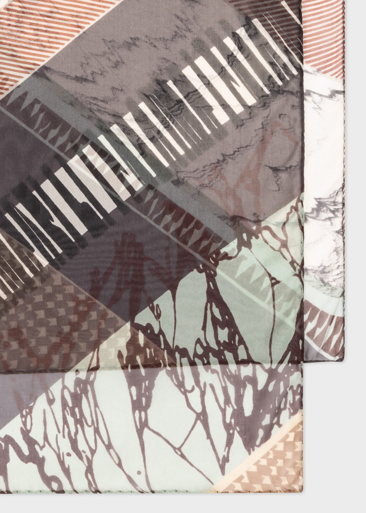 'Assembled Stripe' Silk Scarf - 2
