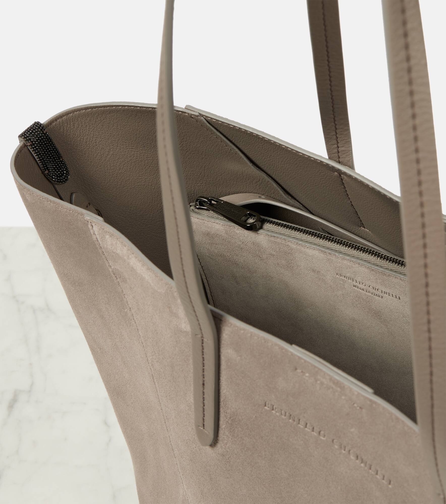 Large suede tote bag - 3